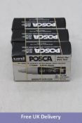 Three packs of Uni Posca PC-8K Chisel Tip Marker Pen to include one pack each of 6x Beige, 6x Silver