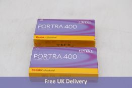 Five Pack of Kodak Portra 400 Film 120 Colour Negative Roll Film, Purple