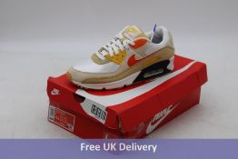 Nike Air Max 90 SE, Summit White/Safety Orange, UK 8. Box damaged