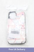 Five Ueebai iPhone 12 Case ShockProof, Grey/Pink, Size 6.1 Inch