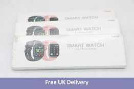 Three Ddidbi Touch Screen Smart Watch Fitness Trackers