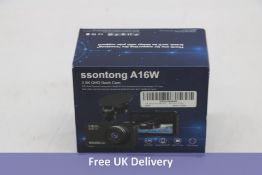 Ssontong A16W 2.5K Qhd Front and Rear Dash Cam 562Gb, Black