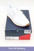 Reebok Classic Leather Trainers, White/Tan, UK 6. Box damaged