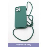 Five Ueebai Crossbody Lanyard iPhone 12 Case, Dark Green, Size 6.1 Inch