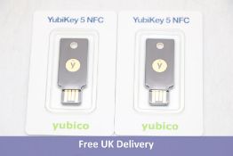 Two Yubico YubiKey 5 NFC Two-Factor Authentication Security Keys