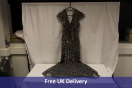 Beauut Embellished Maxi Dress, Grey, UK 12. Used