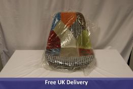 Three WV Leisure Master Modern Fabric Patchwork Chairs, Multi Colour