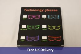 Ten Lumous LED Cyberpunk Honeycomb Glasses, Multi Colour LED