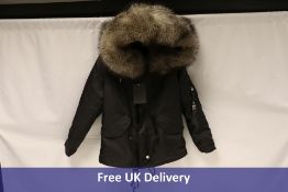 Luxy London Women's Parka With Detachable Raccoon Fur, Black, Small