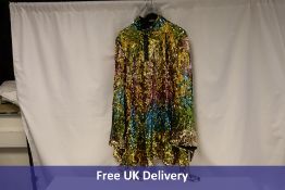 Halpern Flip Sequin Mini Dress, Multicoloured, Size 42