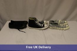 Three Converse Trainers to include 1x All Star Chuck Taylor, 2x Allstar Low, 1x Black, 1x Black/Whit