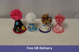Twenty-one Multi Coloured Pup Party Hats for Dogs to include 17x Medium, 4x Large