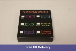 Ten Lumous LED Cyberpunk Honeycomb Glasses, Multi Colour LED