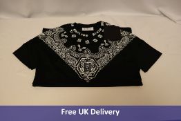 Philipp Plein Men's Paisley Bandana SS T-Shirt, Black, Small
