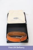 Lord Lou Ascot Leather Dog Collar, Orange, Size XL. Box damaged