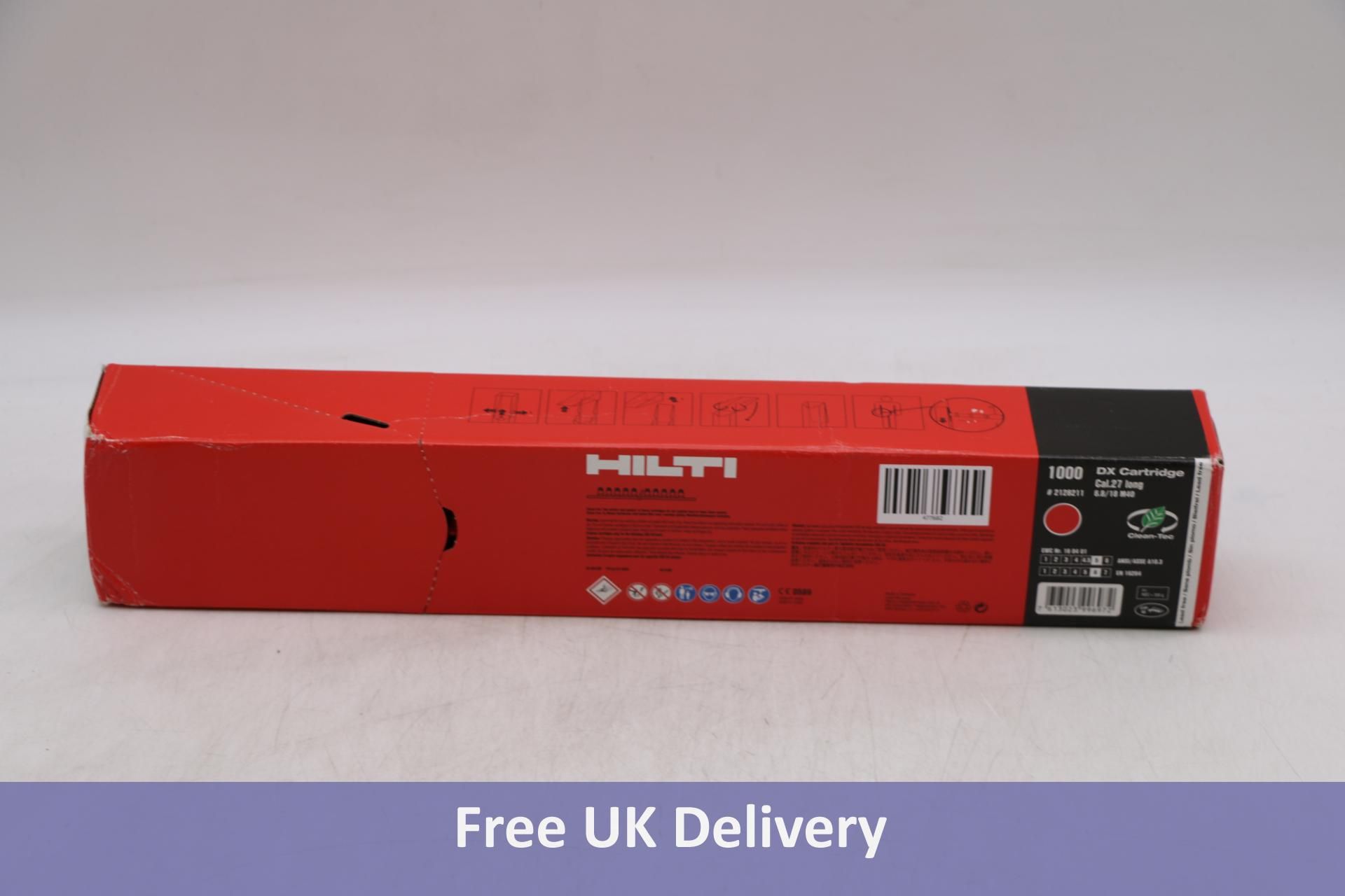 Hilti 2128211 DX Clean Tec Powder Cartridges 1000-Pack, Red Cal.27 Long 6.8/18 M40