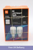 Two Xiaomi Mi Smart LED Bulb Essential White & Colour, Two per pack