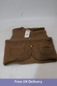 Two Alwero Children's Alpi Wool Waistcoat with Toggle, Camel, 1x S 104-110cm