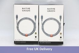 Two Native Union Belt XL 10ft/3m USB-C to Lightning Cables