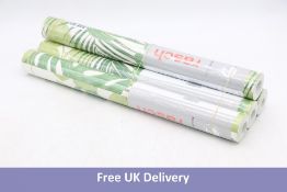 Four Rolls Rasch Wallpaper Jungle Leaf, Batch 214628, 10.05m x 0.53m