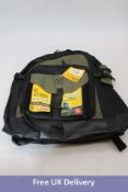 Three Waterproof Travel Backpack, iN Travel, Green/Black, 43 x 30 x 28cm, 26 Litre