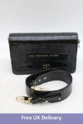 Chylak Women's Glossy Crocodile Mini Belt Bag, Black