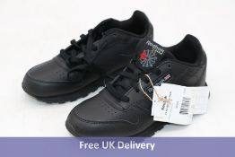Reebok Unisex Classic Leather Trainers, Black, UK 2, No Box