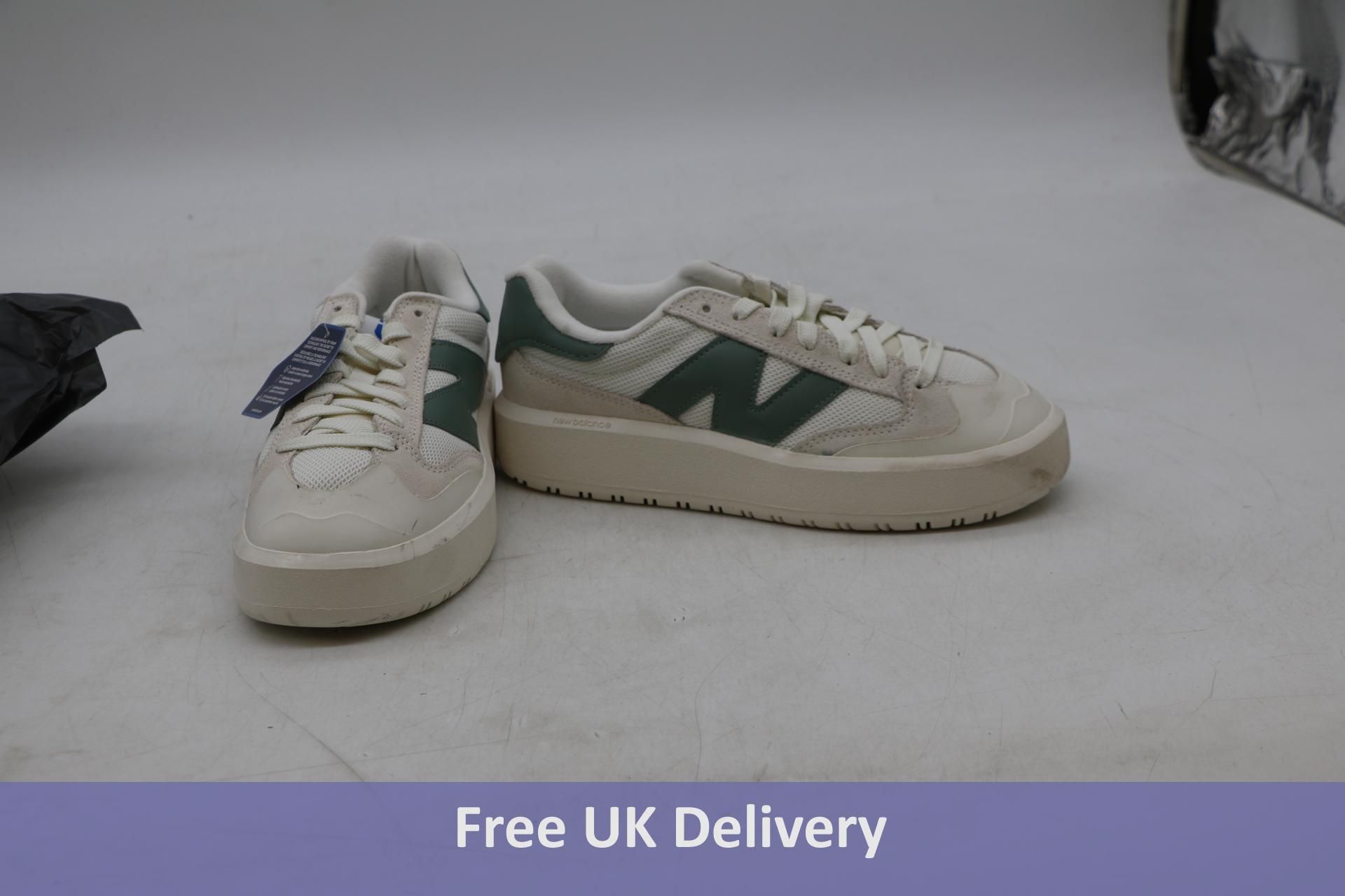 New Balance Women's CT302 Trainers, Off White/Green, UK 6, No Box, Slightly Marked