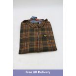 Superdry Long Sleeve Cotton Lumber Jack Shirt, Drayton Check Olive, Size M