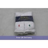 Two Packs of Ralph Lauren Crew Socks, White, UK 10-13, 6 Per Pack