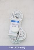 Four Pro-Elec 2 Gang Extension Leads, White, 10m, New