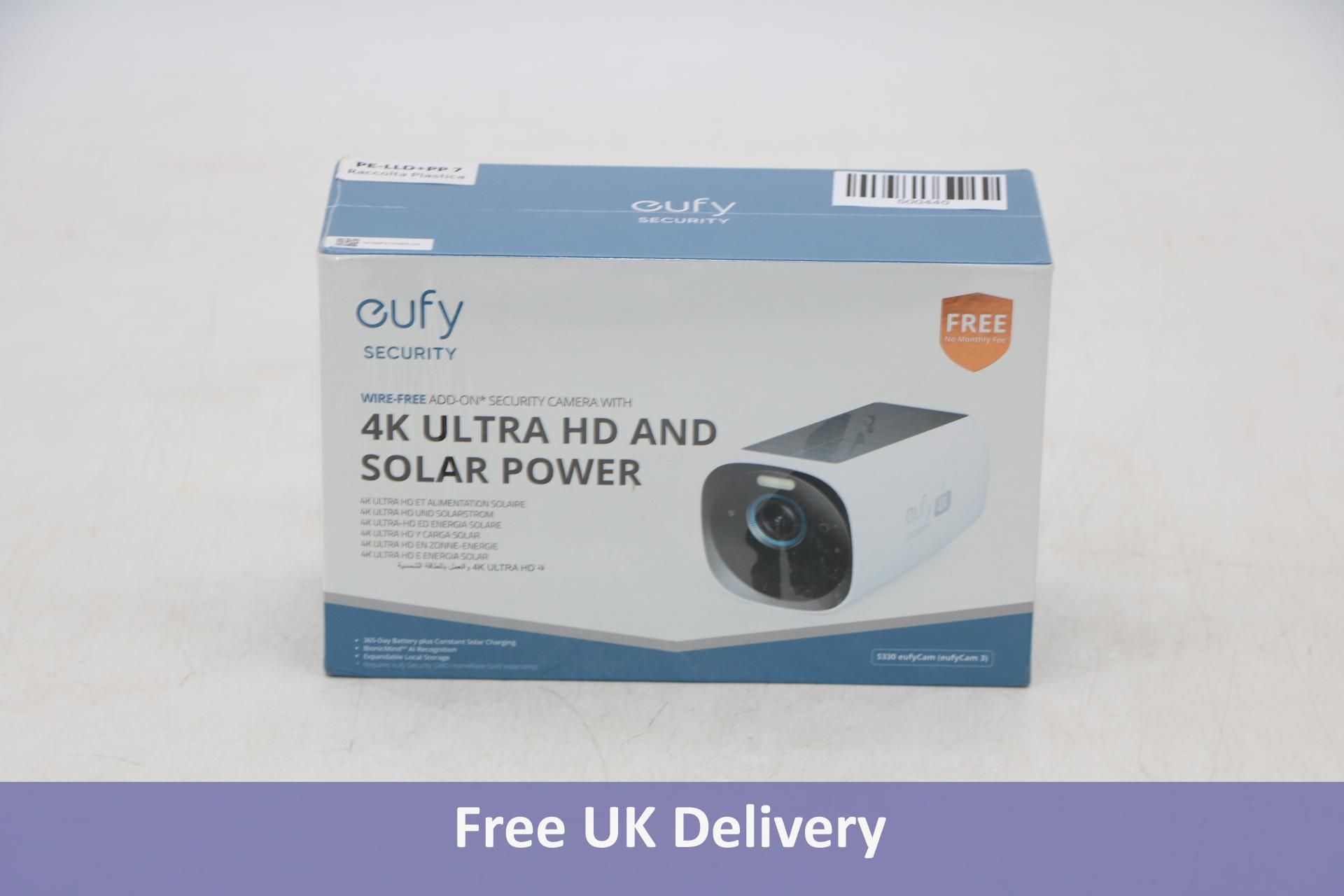 Eufy Security Camera 4K HD and Solar Panel, White