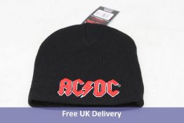 Four AC/DC Unisex Logo Beanie Hats, Black