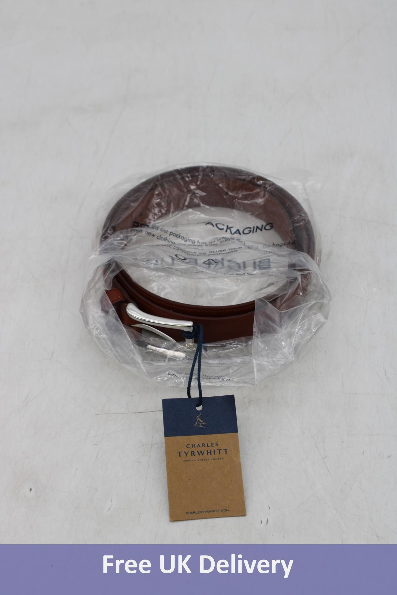 Charles Tyrwhitt Leather Formal Belt, Dark Tan, Size 34