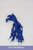 Approximately 200x Textile Lanyads with Anti Pull Clip, Blue, 400mm