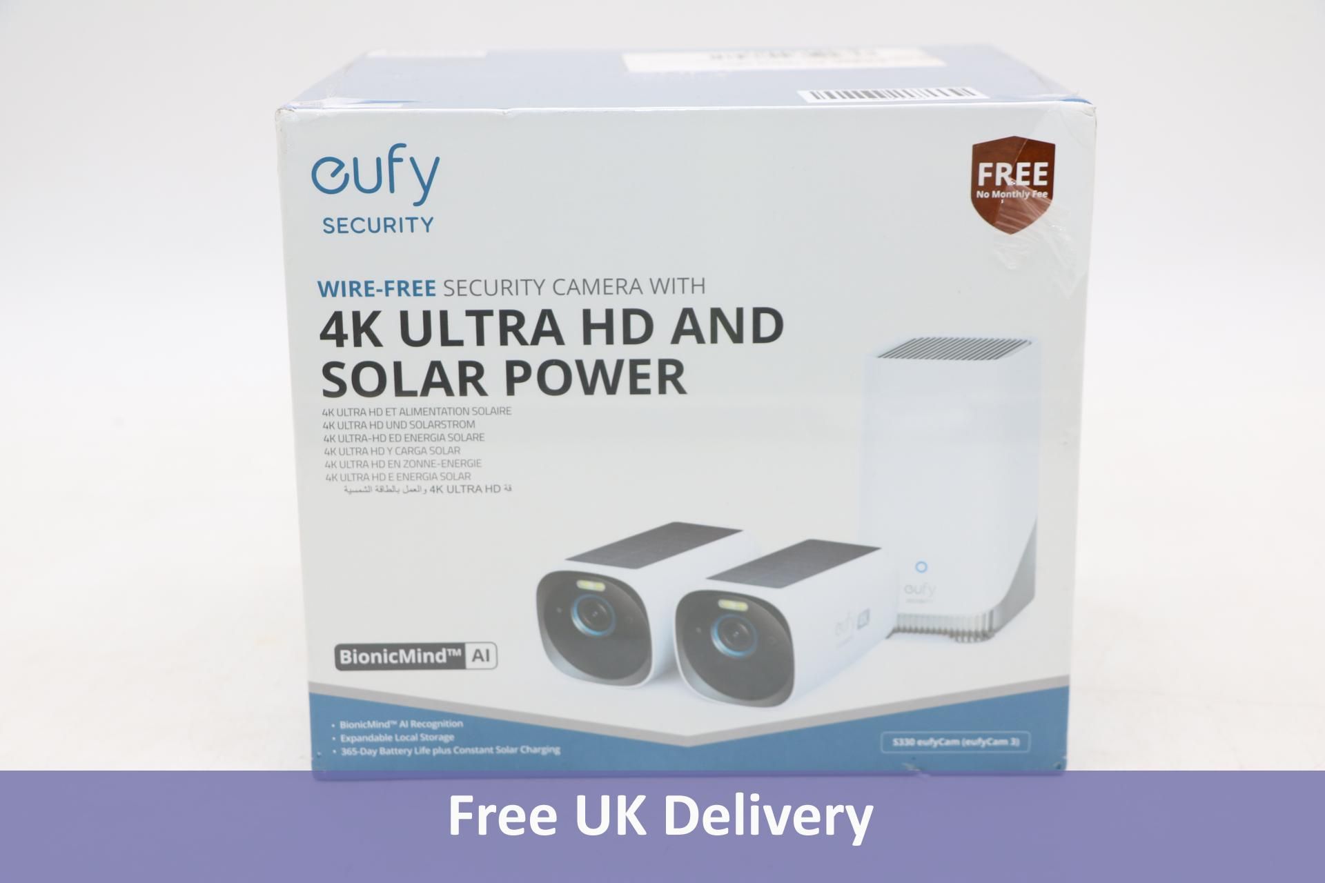 Eufy Security, Wire Free S330, Eufycam Two Cam Kit, 4K Ultra & Solar Power