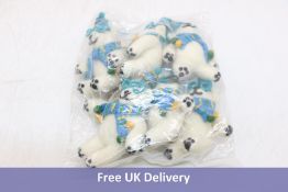 Six Cosmo The Polar Bear Handmade Biodegradable Felt Ornament, White/Blue/Yellow