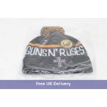 Five Guns N' Roses Unisex Cross Logo Bobble Beanie Hats, Black/Yellow