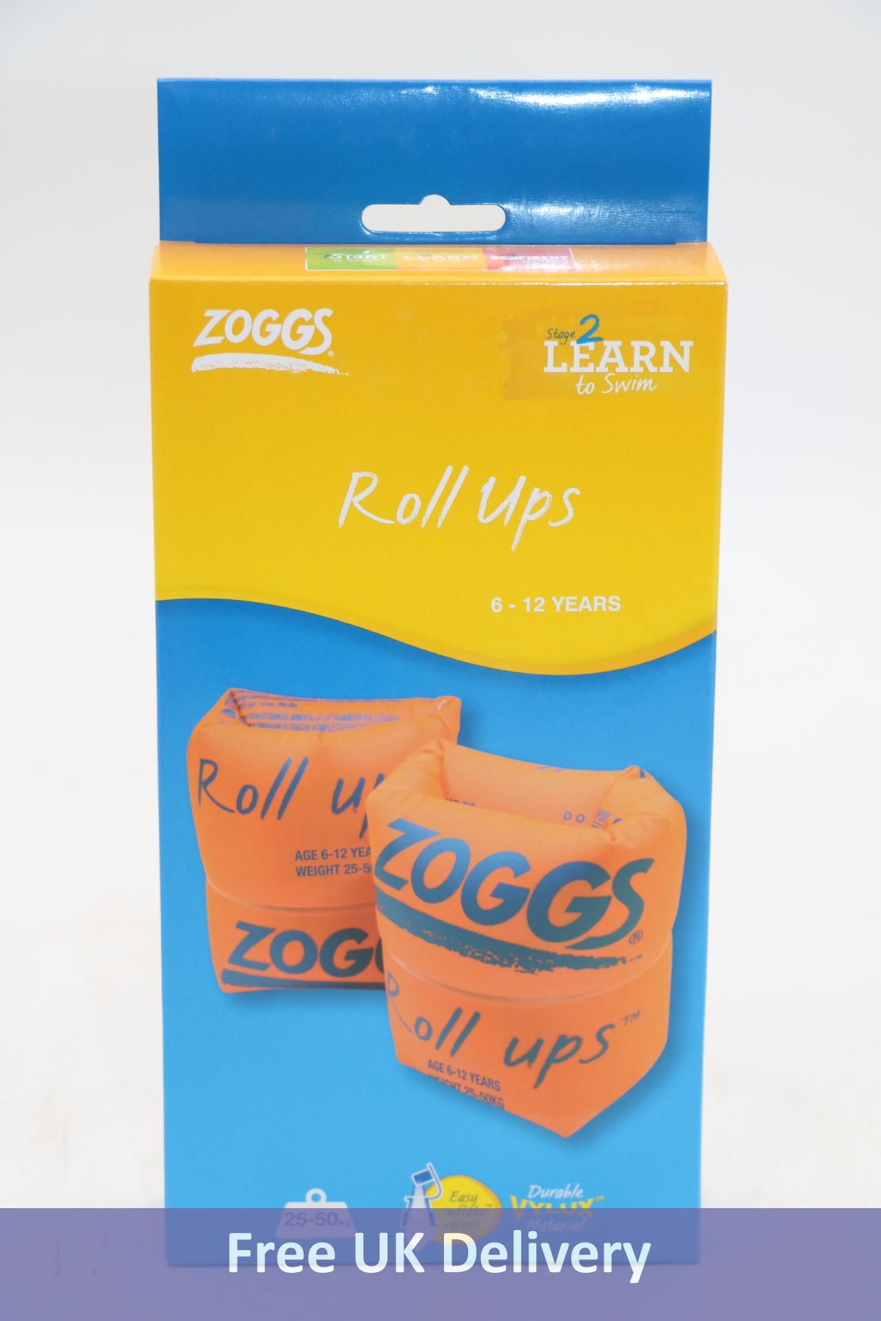 Six Zoggs Roll Ups Swimming Arm Bands, Orange, Size 2