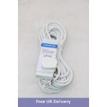 Four Pro-Elec 2 Gang Extension Leads, White, 10m, New