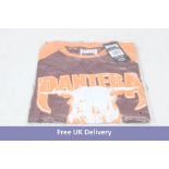Two PanterA Unisex Pantera Raglan Skull T-Shirts, Brown/Orange, Size S