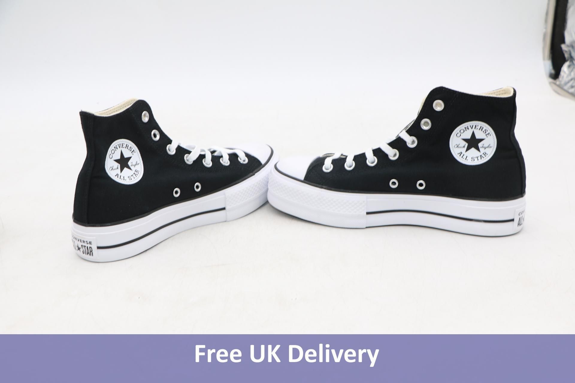 Converse Allstar Platform High Top Trainers, Black/White, UK 6, No Box