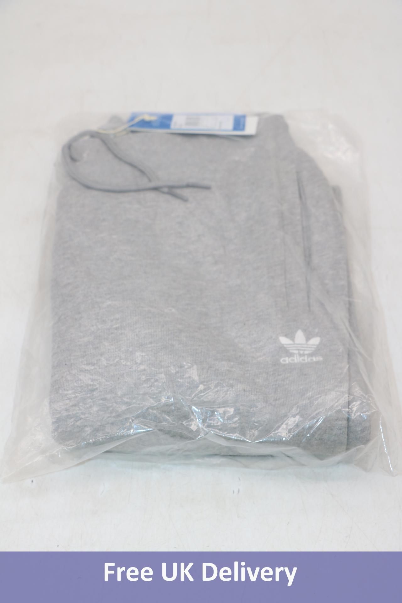 Two Adidas Essential Slim Fit Track Pants, Grey, Size 16