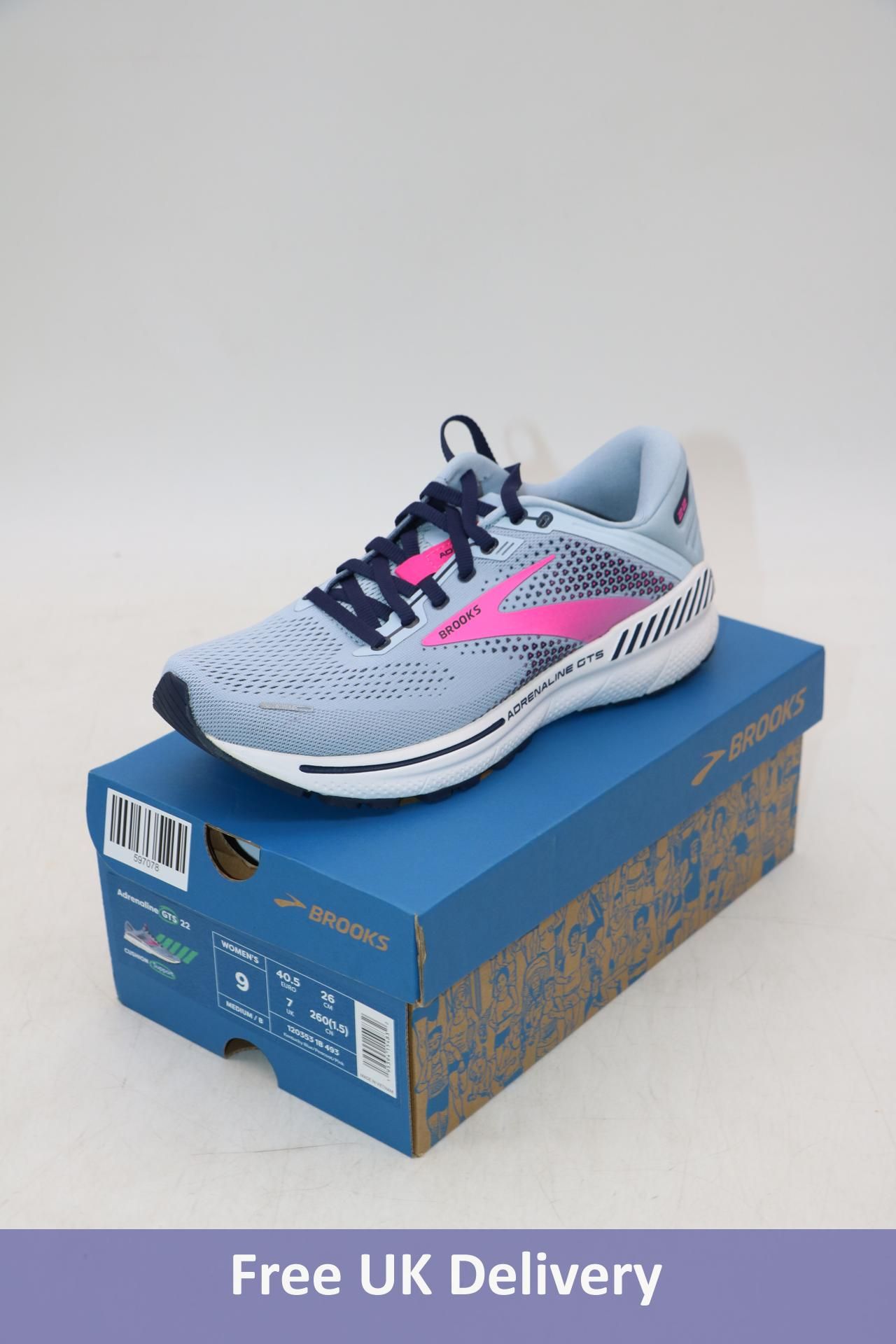 Brooks Women's Adrenaline GTS 22 Trainers, Light Blue/Pink, UK 7