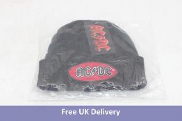 Four AC/DC Unisex Oval Logo Beanie Hats, Black