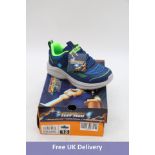 Four pairs of Skechers Kid's Tuff Tech Hyper Blitz Hydro Tronix Trainers, Navy/Blue/Green, 3x UK 13