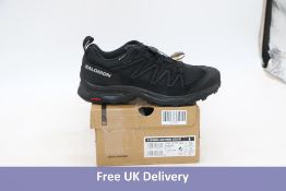 Salomon Women's X Ward Leather Gore Tex Trainers, Black/Black, UK 8.5. Box damaged