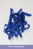 Approximately 200x Textile Lanyads with Anti Pull Clip, Blue, 400mm