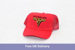 Two Van Halen Unisex Text Band Logo Trucker Baseball Cap's, Red