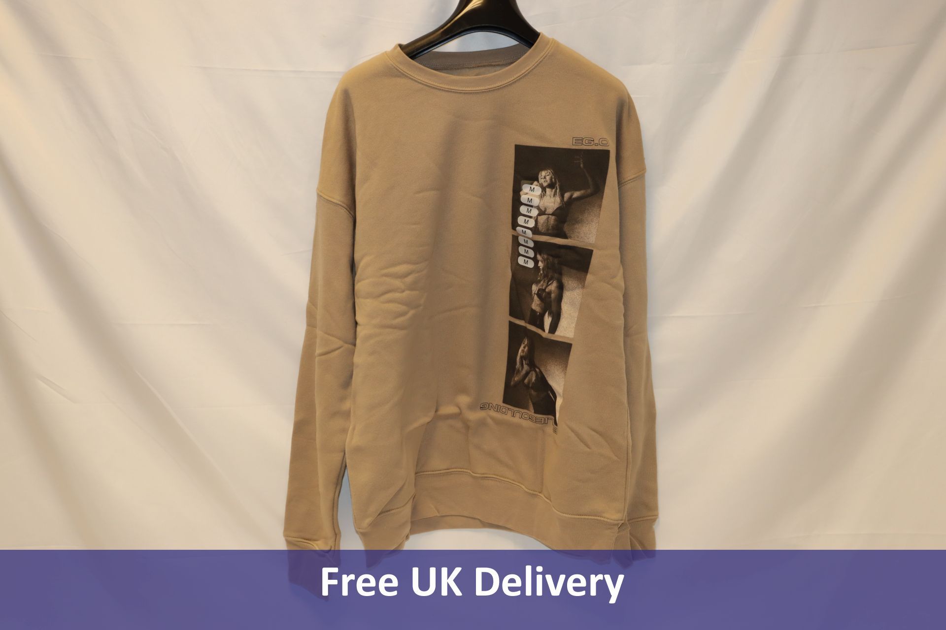 Twelve Ellie Goulding Stacked Sweatshirts, Beige, Medium